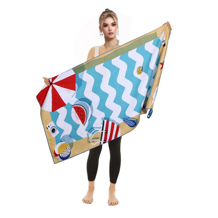 Women's beach towel with colorful flamingo design Kalsten