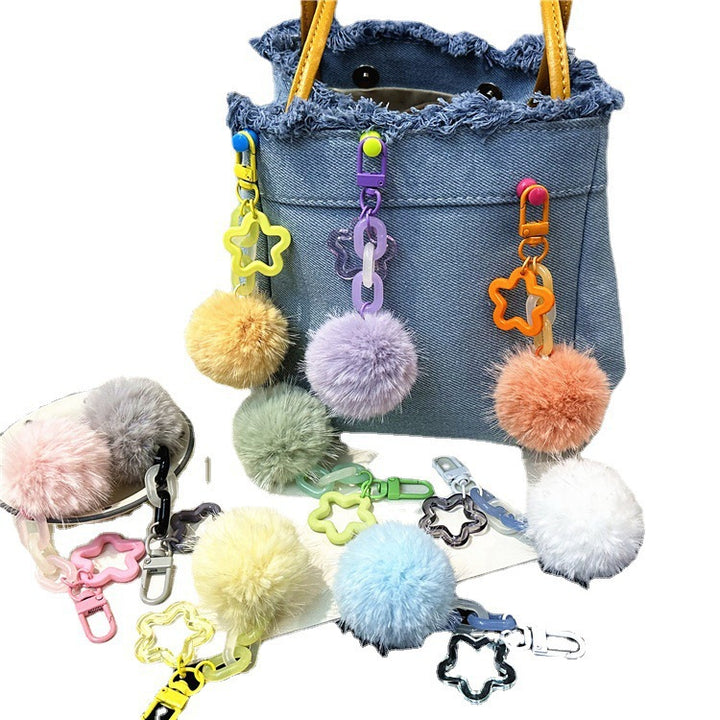 Cute Fuzzy Pom-Pom Keychain kalsten