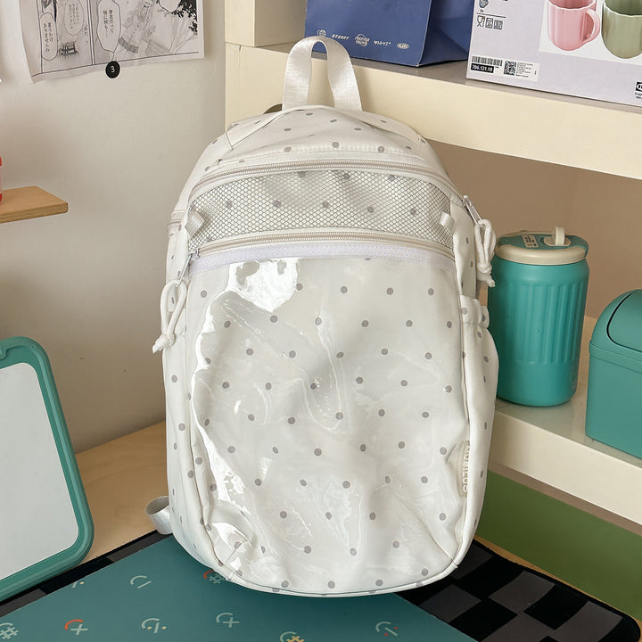 Transparent Dot-Patterned Backpack Kalsten