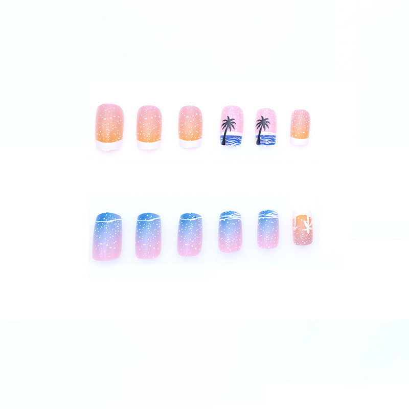 Artistic Summer-Themed Acrylic Nail Design Kalsten