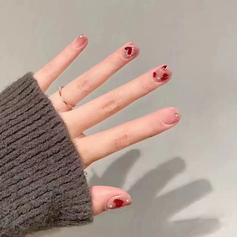 Artistic Heart-Themed Press-On Nail Set