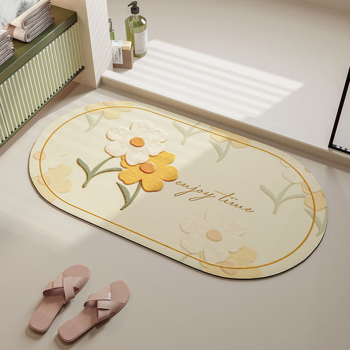 Soft Floral Bath Mat Kalsten