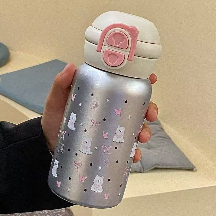 Women's stainless steel water bottle with innovative safety closure Kalsten