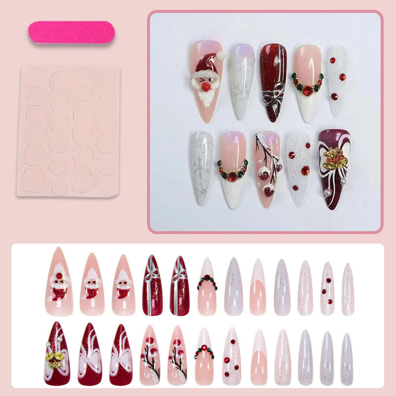 Artificial nail set with festive snowmen and Christmas motifs Kalsten