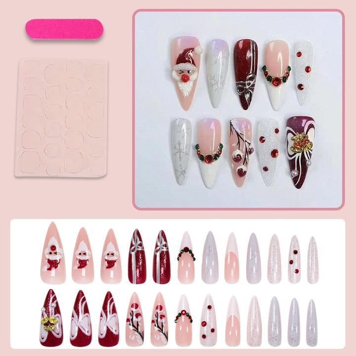 Artificial nail set with festive snowmen and Christmas motifs Kalsten