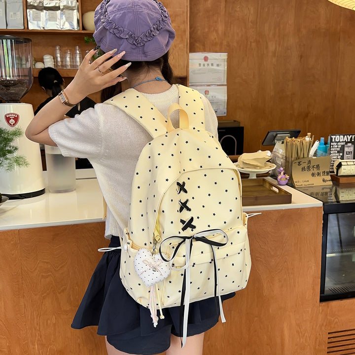 Star Print Decorative School Backpack Kalsten