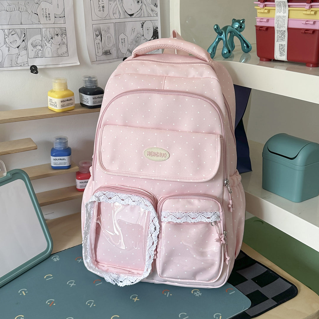 Cute Decorative Polka Dot School Backpack Kalsten