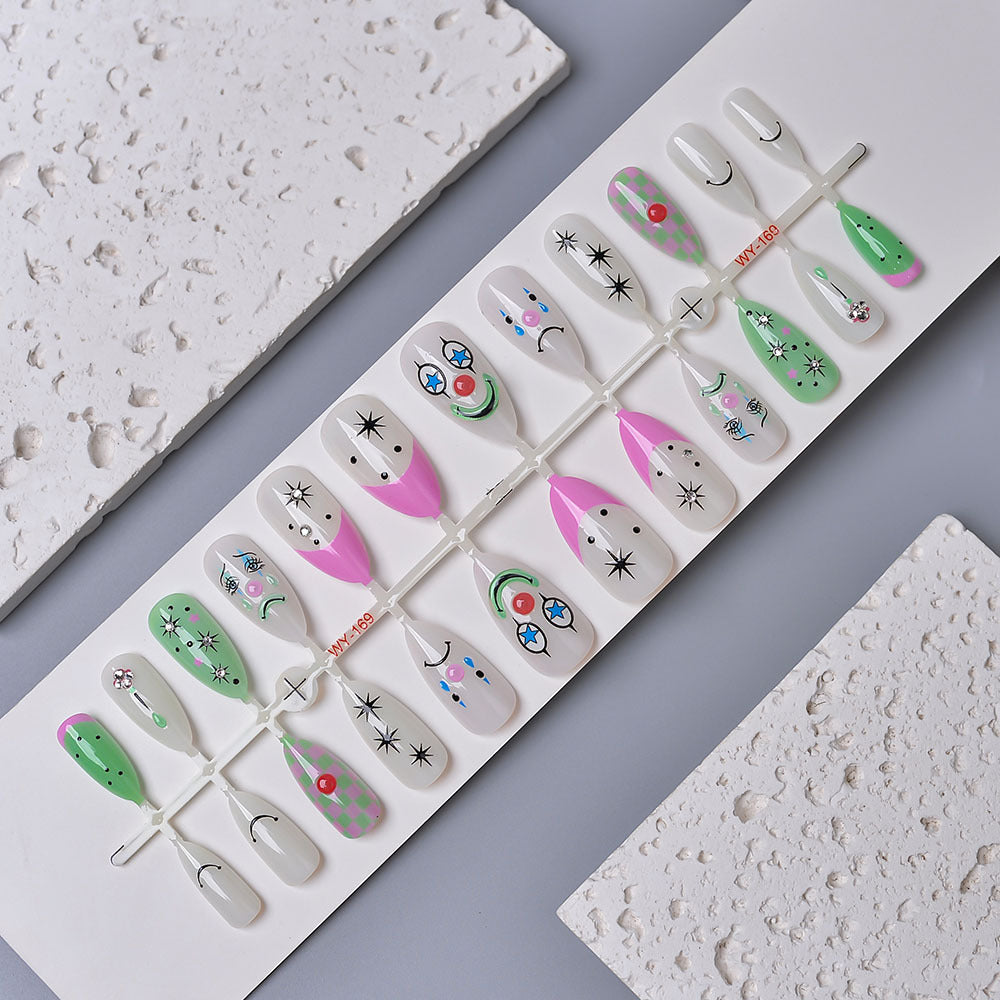 Playful Press-On Nail Art Set Kalsten