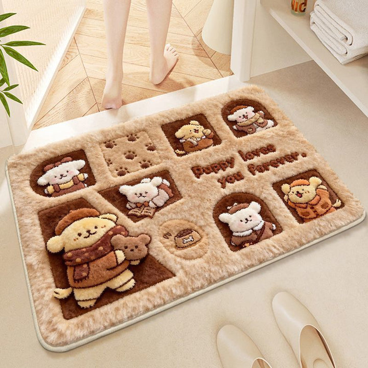 Playful Cartoon-Themed Bath Mat