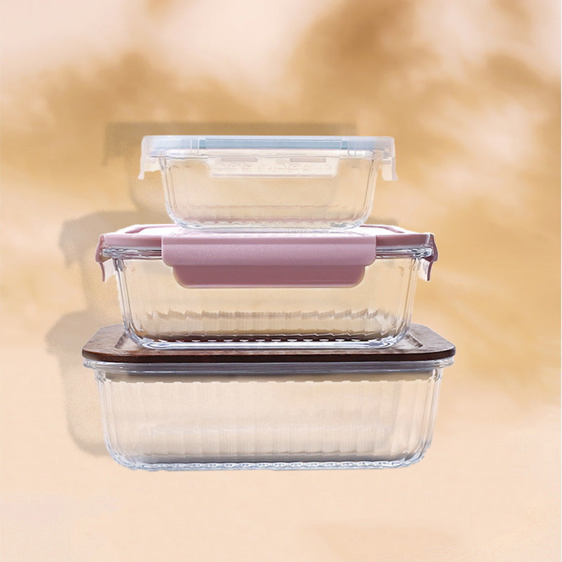 Women airtight storage box set made of glass Kalsten