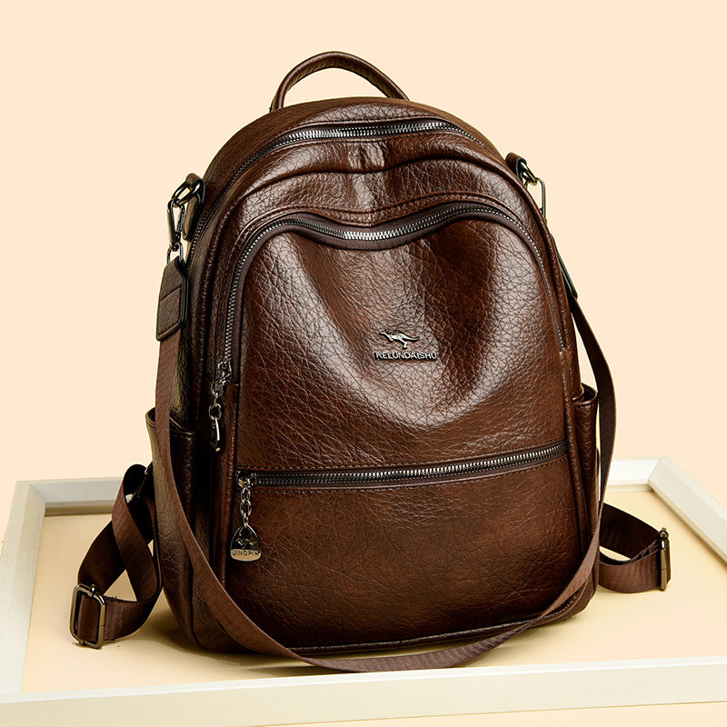 Vintage-Inspired Leather Backpack Kalsten