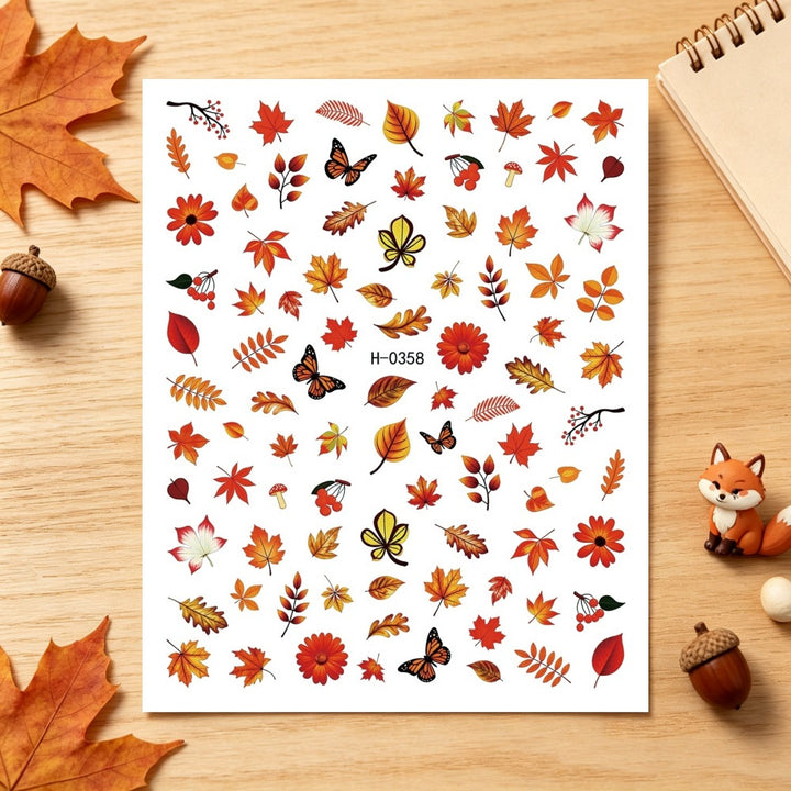 Autumn-Themed Nail Art Stickers