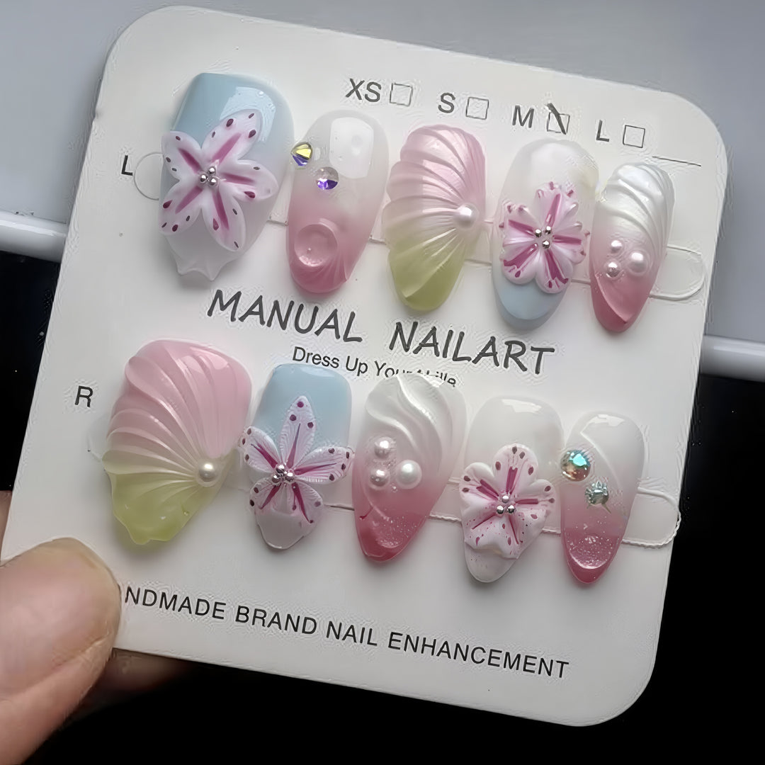 Floral Art Press-On Nail Design Set