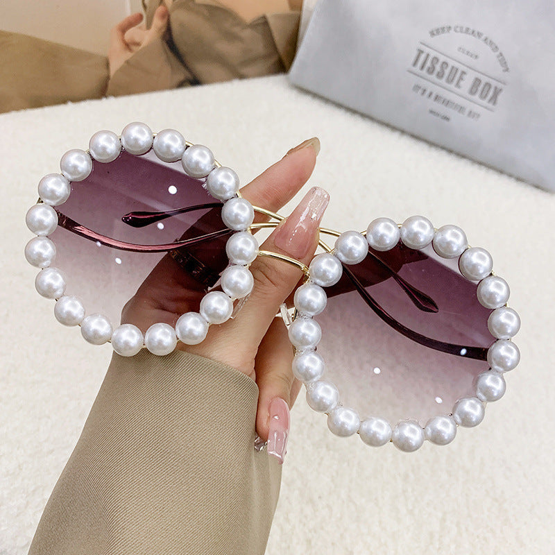 Women’s large sunglasses with pearl-embellished frame Kalsten