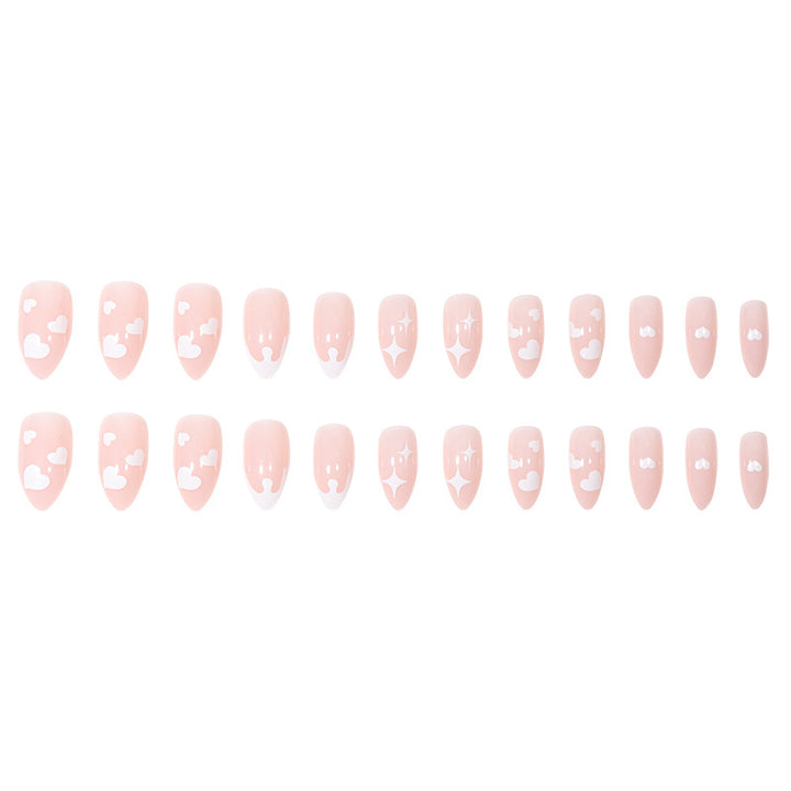 Custom Heart-Design Stiletto Press-On Nails Kalsten