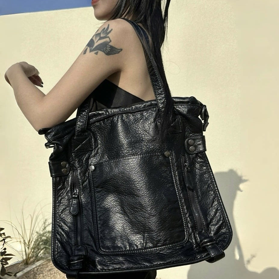 Multi-Functional Leather Tote