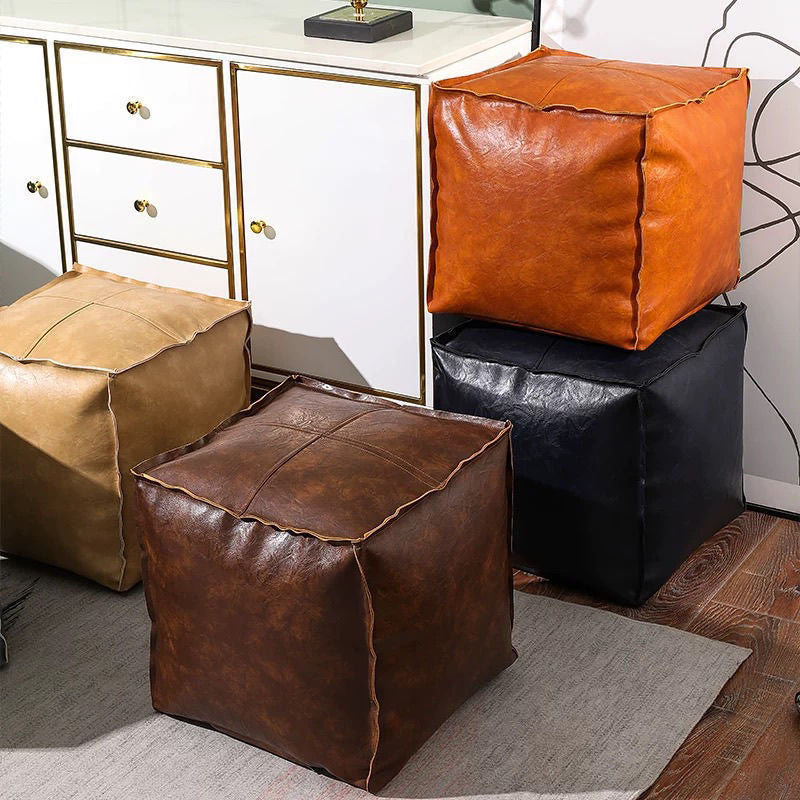 Ladies Comfortable Seat Pouf made of high-quality Faux Leather Kalsten
