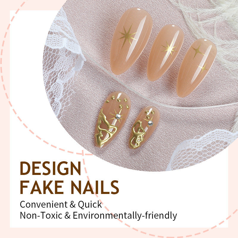 Acrylic Nail Set with Glamorous 3D Decorations Kalsten