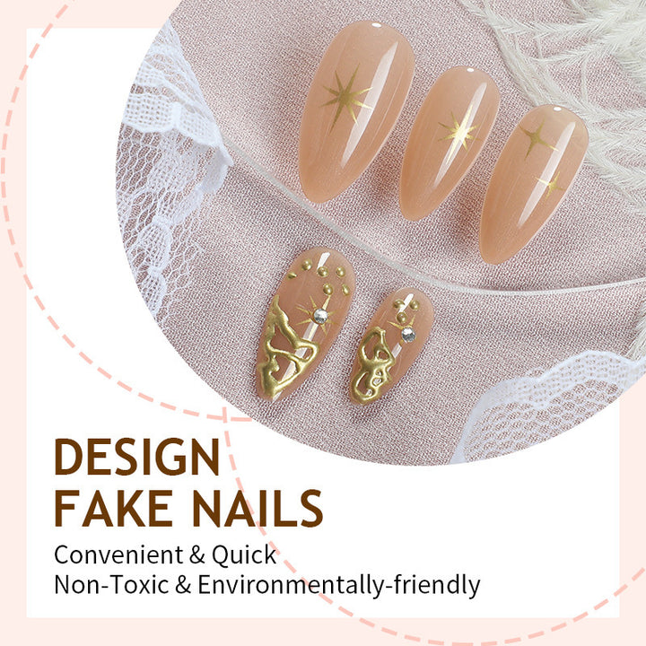 Acrylic Nail Set with Glamorous 3D Decorations Kalsten