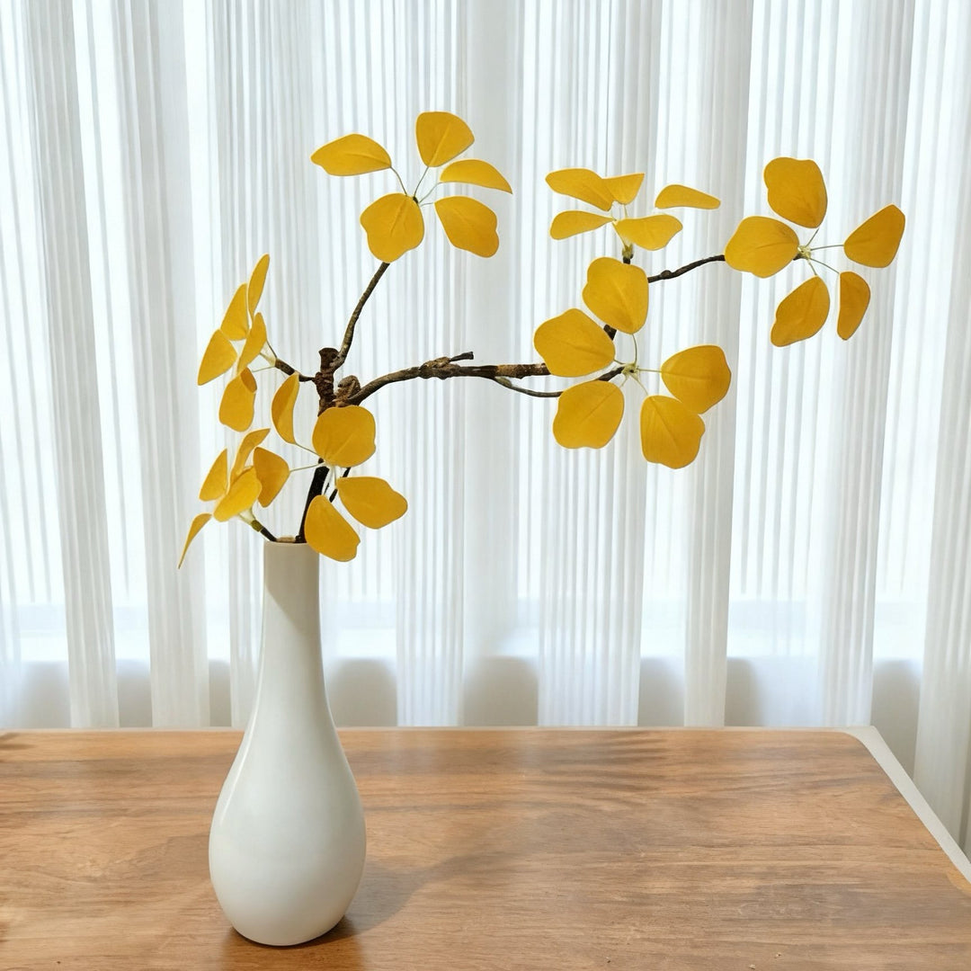 Decorative Faux Yellow Leaf Arrangement for Home Decor