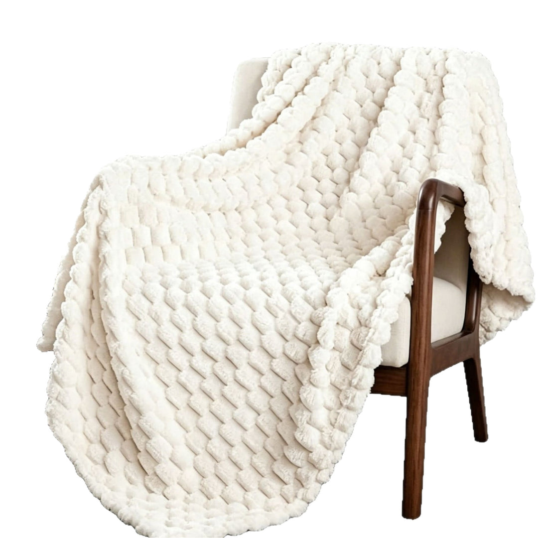 Premium Textured Plush Throw Blanket
