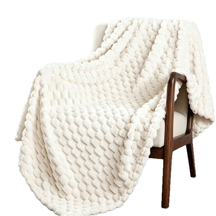 Premium Textured Plush Throw Blanket
