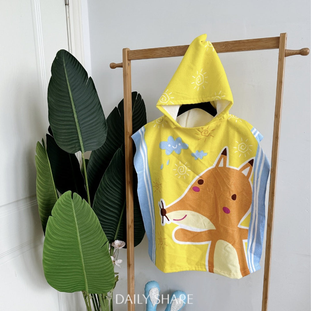 Kids' Shark-Themed Hooded Towel Poncho Kalsten