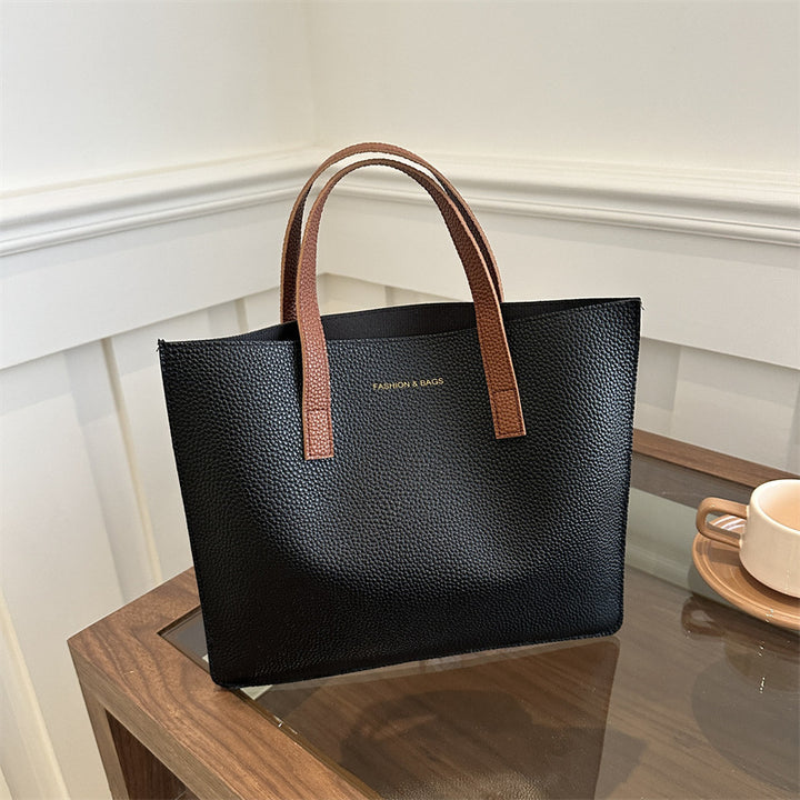 Elegant Textured Leather Tote Bag