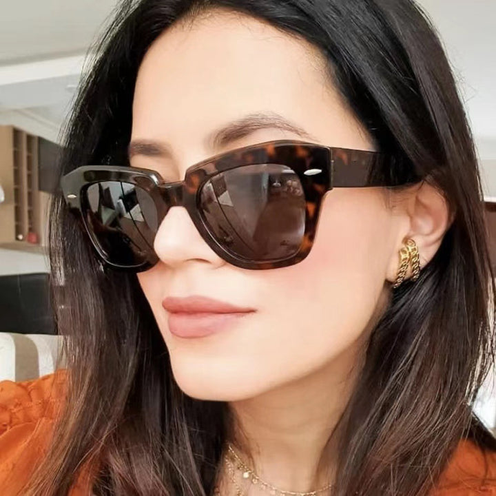 Women stylish sunglasses in modern design with transparent frame Kalsten