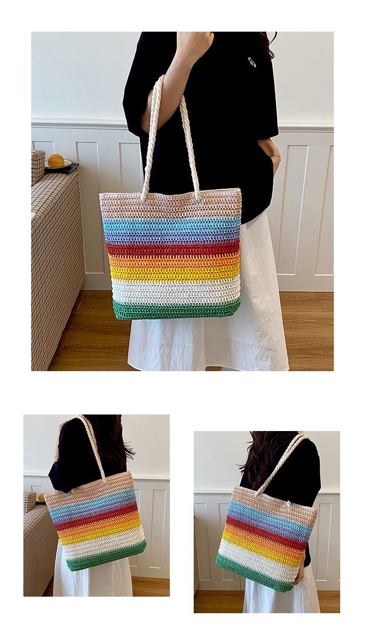 Casual Handwoven Straw Tote Bag