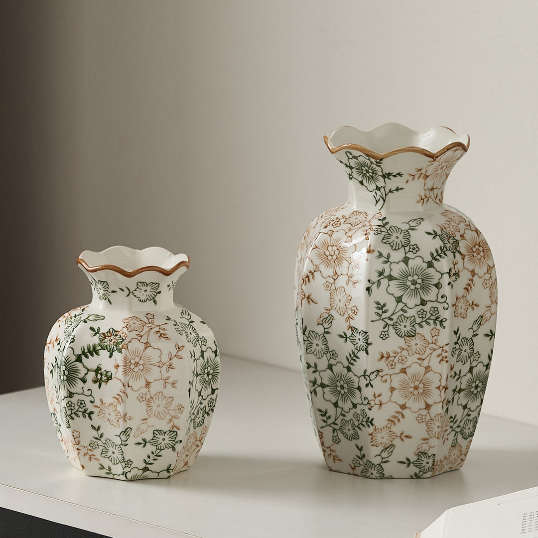 Elegant ceramic vase with floral pattern Kalsten