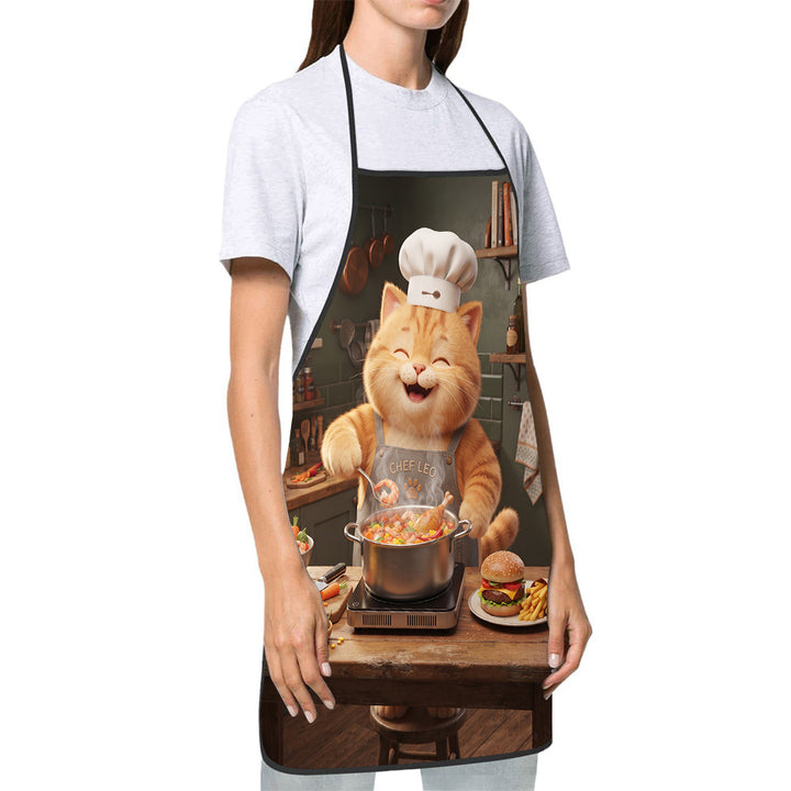 Dog Lover Full-Coverage Kitchen Apron With Adjustable Neck Strap And Waterproof Polyester Shell
