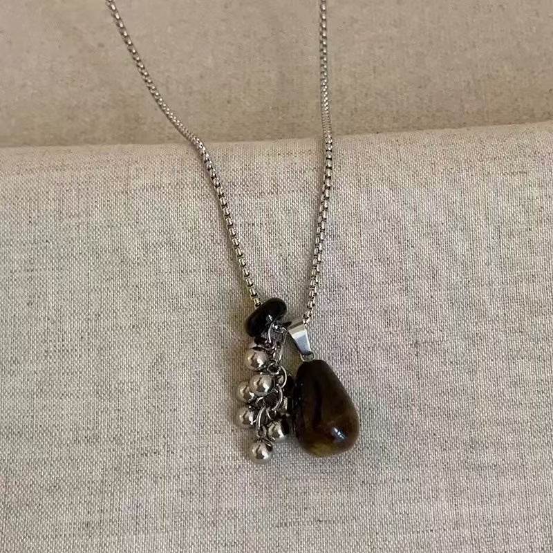 Bohemian Pendant Necklace with Gemstone Charm Kalsten