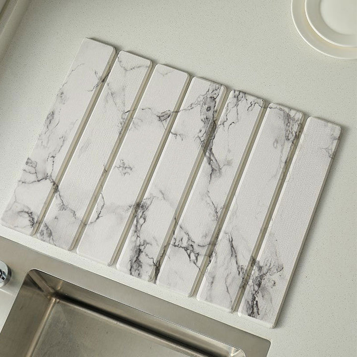Marble Pattern Kitchen Draining Mat