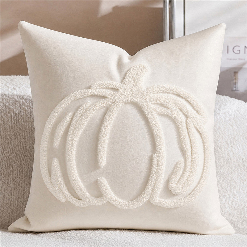 Decorative Tufted Pumpkin Throw Pillow Cover