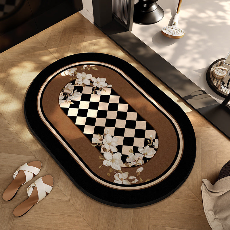 Checkerboard Patterned Entryway Mat Kalsten