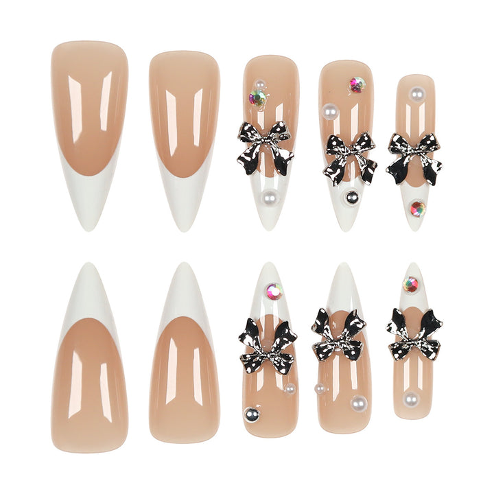 Decorative Stiletto Nail Art Extensions with Rhinestone Accents Kalsten