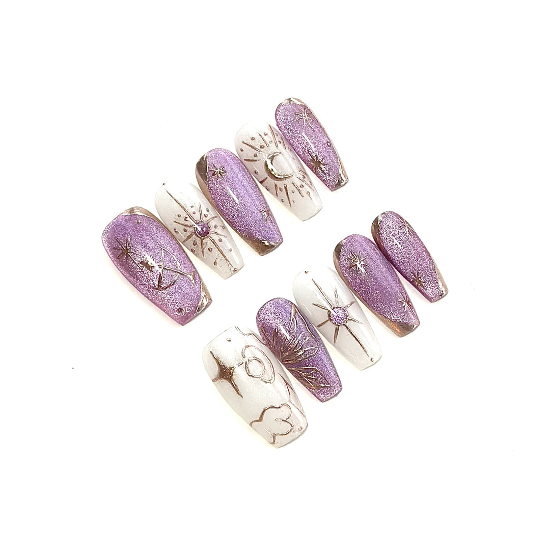 Celestial-Inspired Press-On Nail Art Set