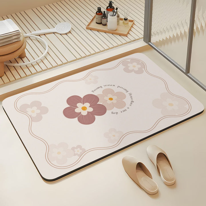 Stylish Floral Printed Bath Mat