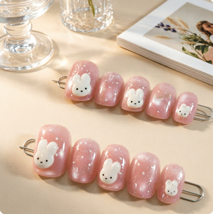 Cute Bunny Design Artificial Nails Kalsten