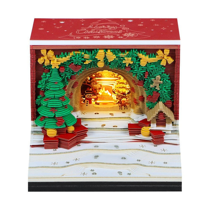 Handcrafted Layered Diorama Led Lightbox With Pop-Up Maple Tree Scene