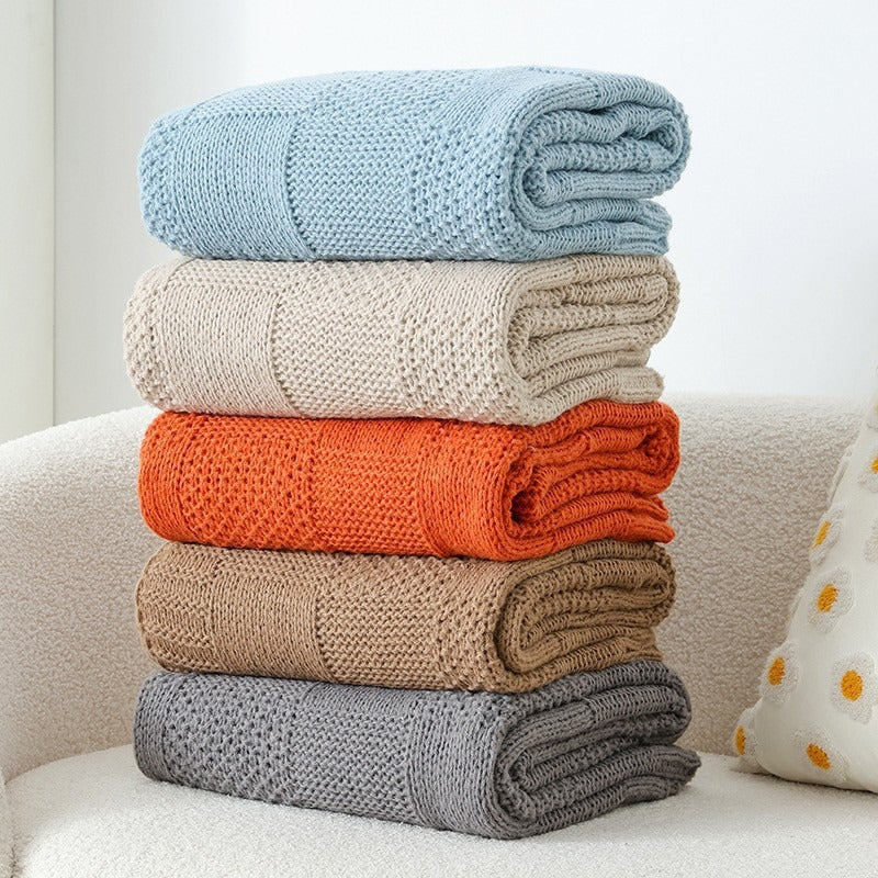 Textured Knit Throw Blanket Kalsten