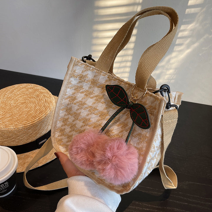 Houndstooth Patterned Tote Bag