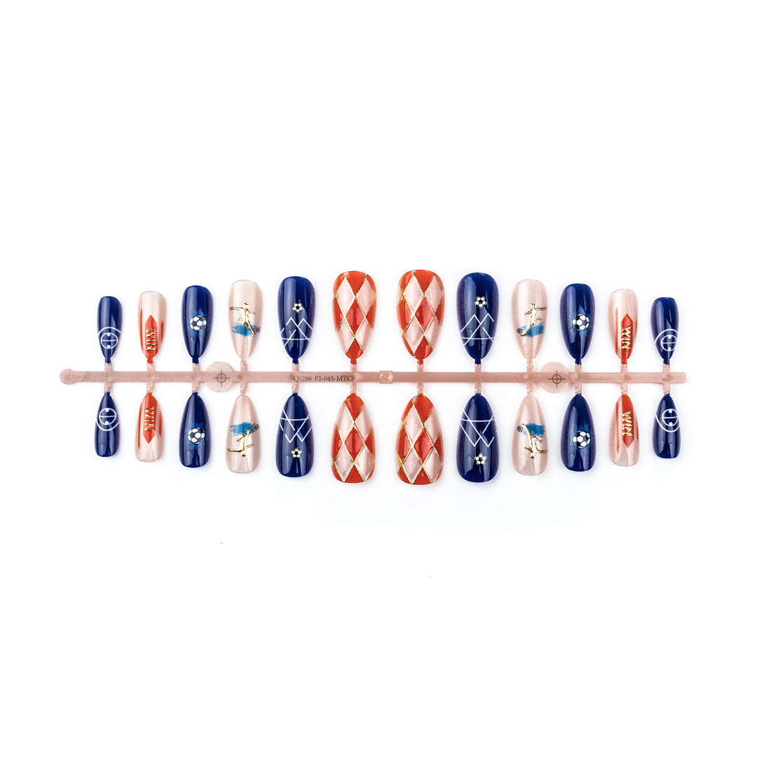 Sports-Themed Press-On Nail Art Set
