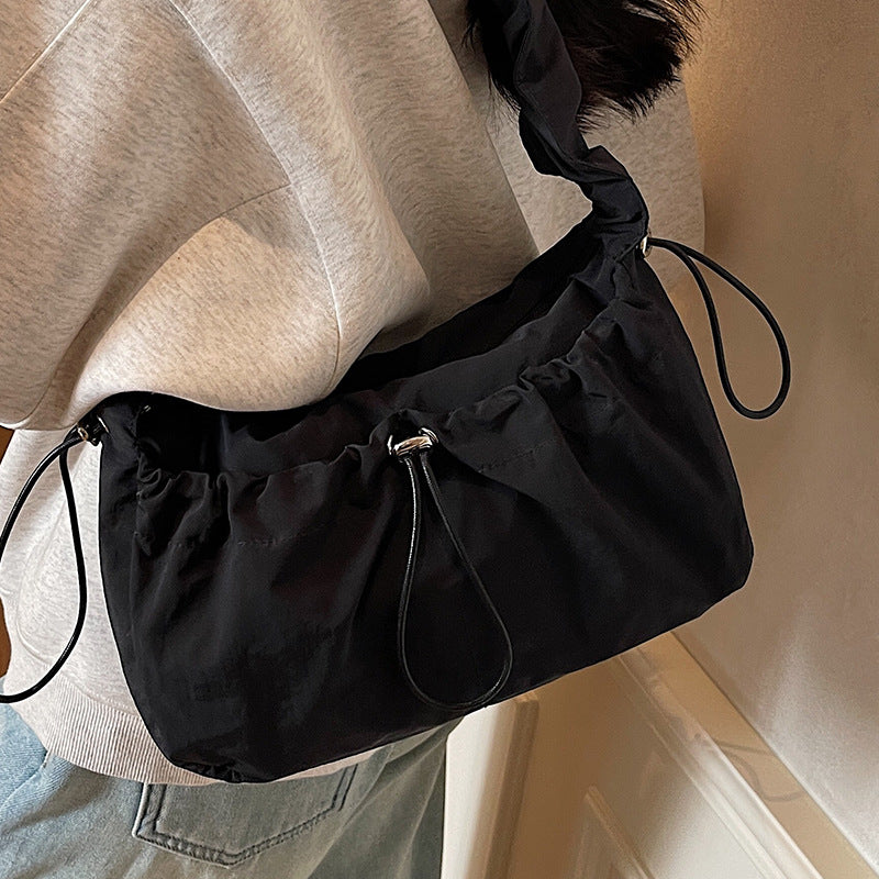 Ruffled Fabric Handbag