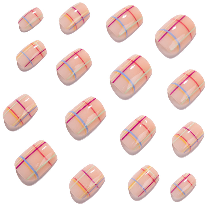Artistic Nail Art with Modern Check Pattern Kalsten