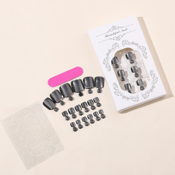 Artificial nail set with glossy surface and care accessories Kalsten