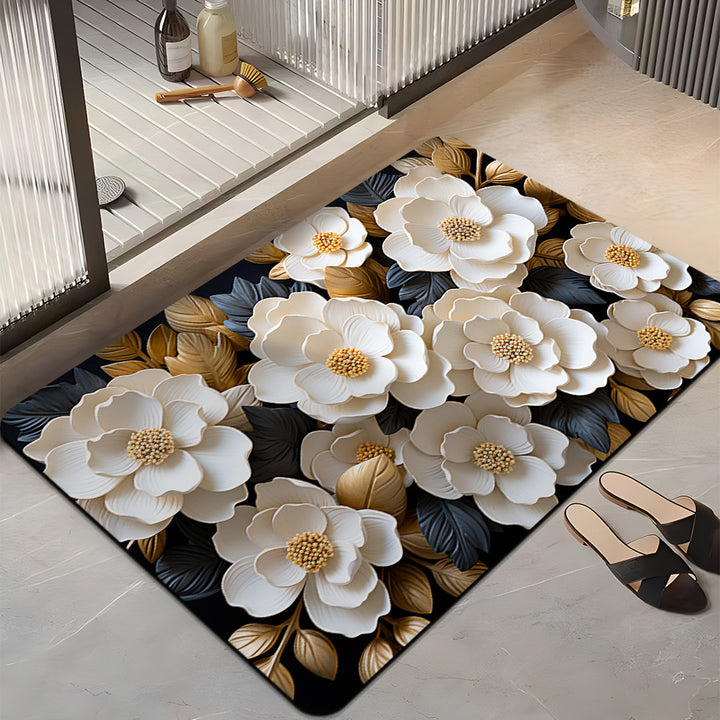Floral Design Bath Mat Kalsten