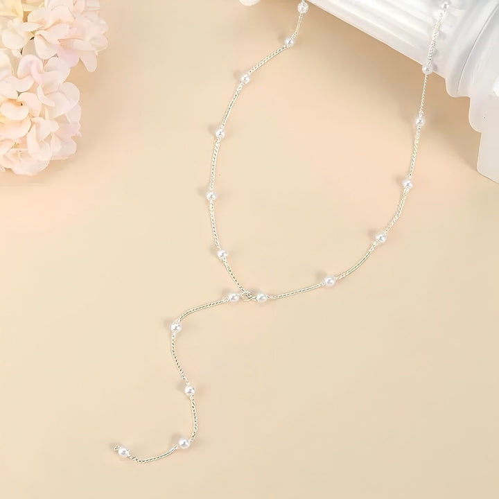 Elegant Pearl Lariat Necklace Kalsten