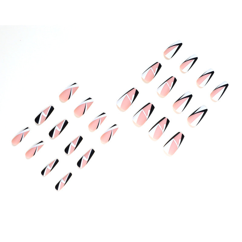 Artistic Nail Extensions with Geometric Design Kalsten